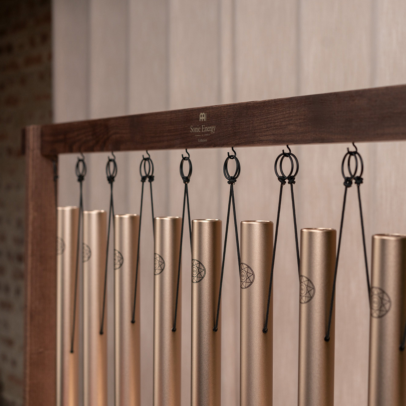 Meinl Sonic Energy 9-piece Sound Bath Tube Chime Solfeggio Set, Champagne gold (SBTSETSOL)