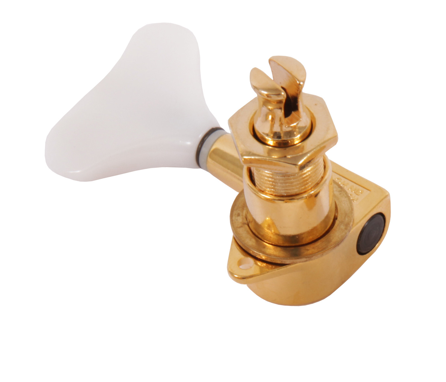 IBANEZ Akustikbass Einzelmechanik - 1 x links gold mit weißen Kunststoffflügeln (5AMH51AG-L)