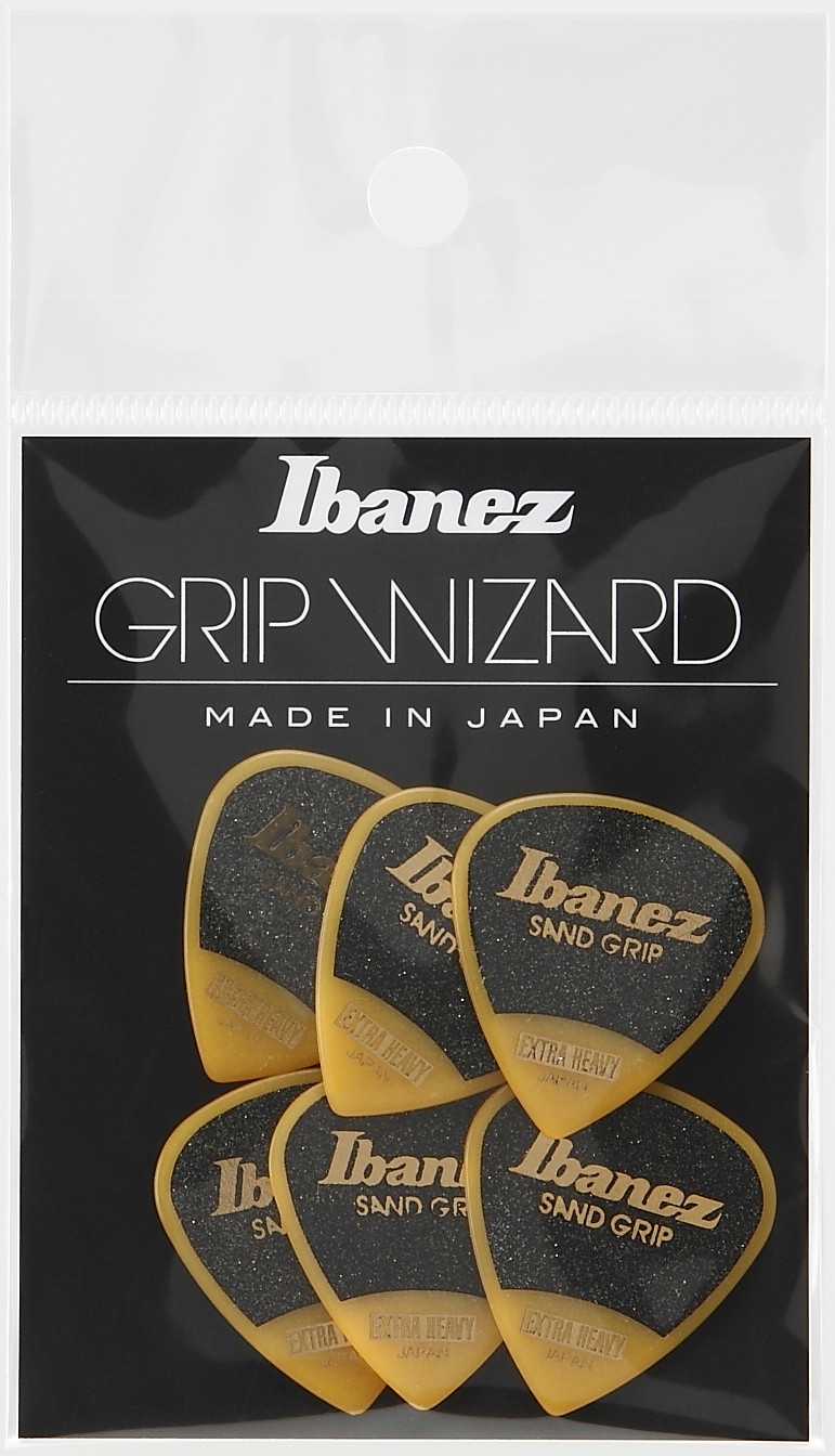 IBANEZ Grip Wizard Series Sand Grip Flat Picks - 6 pcs (PPA16XSG-YE)