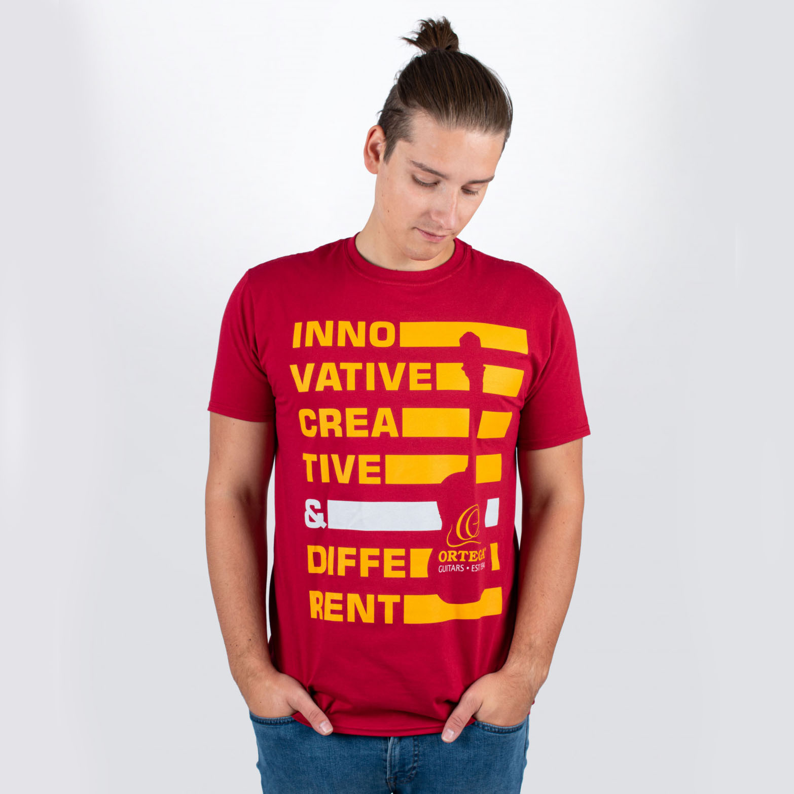 ORTEGA T-Shirt "Bars" - Burgundy Red (OBAR-BU-XL)