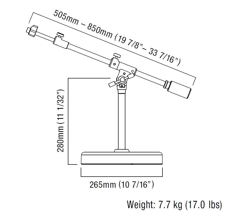 TAMA Iron Works Studio Series Galgen Mikrofonstativ Extra Low Profile - runder Sockel (MS736RELBK)