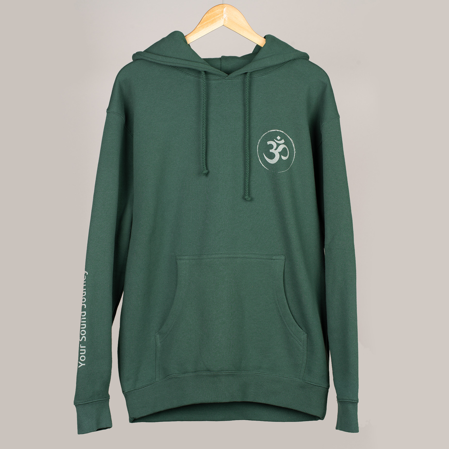 Meinl Sonic Energy Hoodie Alpine Green with light gray front, back & sleeve print (SE-HO-ALP-L)