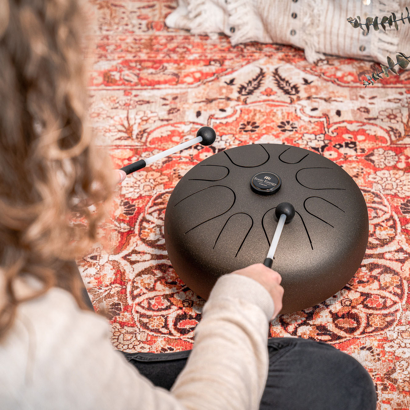 Meinl Sonic Energy 12" Steel Tongue Drum, G Dur, 8 Töne, 440 Hz, Vintage Braun (STD3VB)