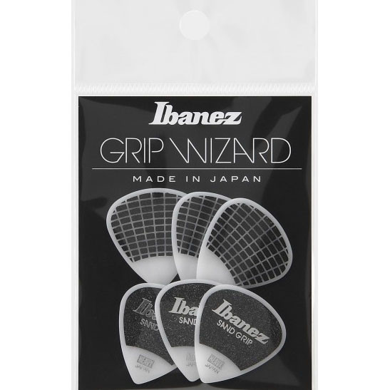 IBANEZ Grip Wizard Series Sand Grip Flat Picks - 6 pcs (PPA16HSG-WH)