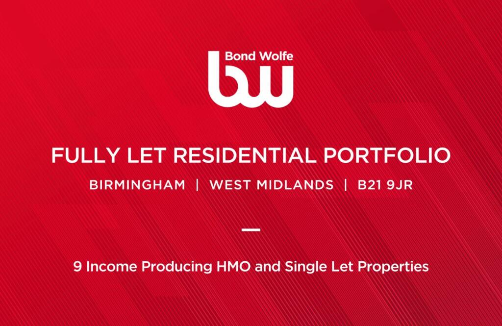 * RESIDENTIAL PORTFOLIO OF 9 PROPERTIES *, Birmingham, West Midlands, B21 9JR