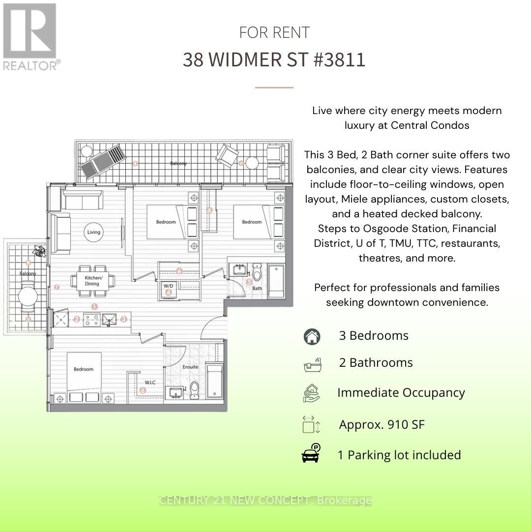 3811 - 38 WIDMER STREET|Toronto (Waterfront Communities), Ontario M5V2E9