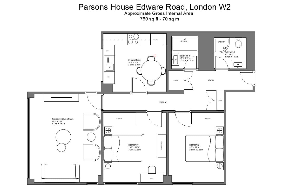 Additional image 11 of 2 Bed Flat, Parsons House, W2, N1 7GU