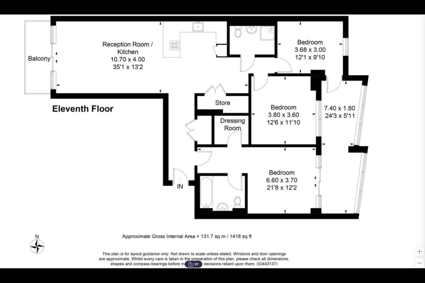 Additional image 16 of 3 Bed Flat, Sophora House, SW11, N1 7GU