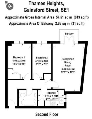 Additional image 9 of 2 Bed Flat, Thames Heights, SE1, N1 7GU