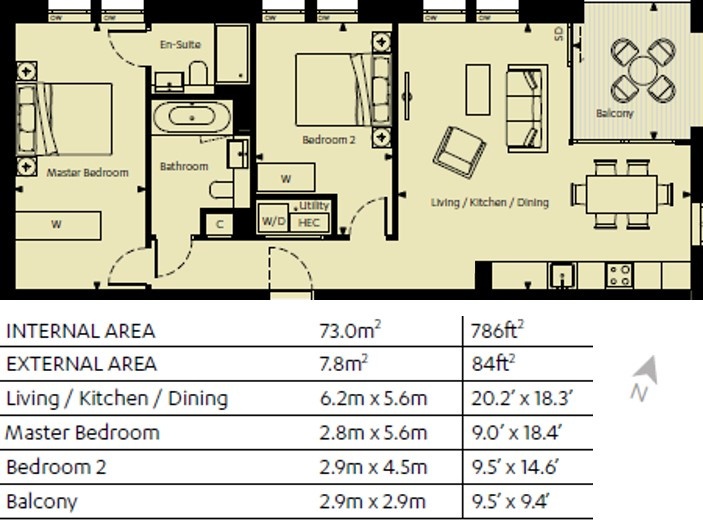 Additional image 10 of 2 Bed Flat, Sir John Soane Apartments, SE17, N1 7GU