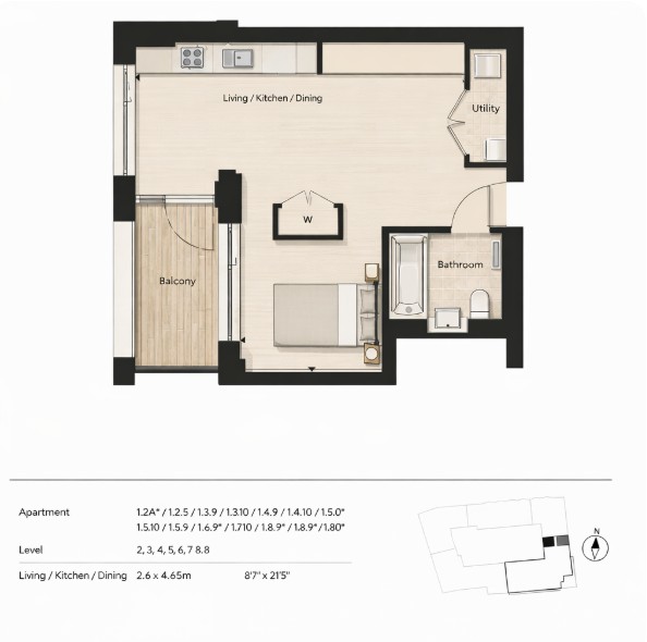 Additional image 12 of 1 Bed Flat, Balcony Gym & Concierge, SE11, N1 7GU