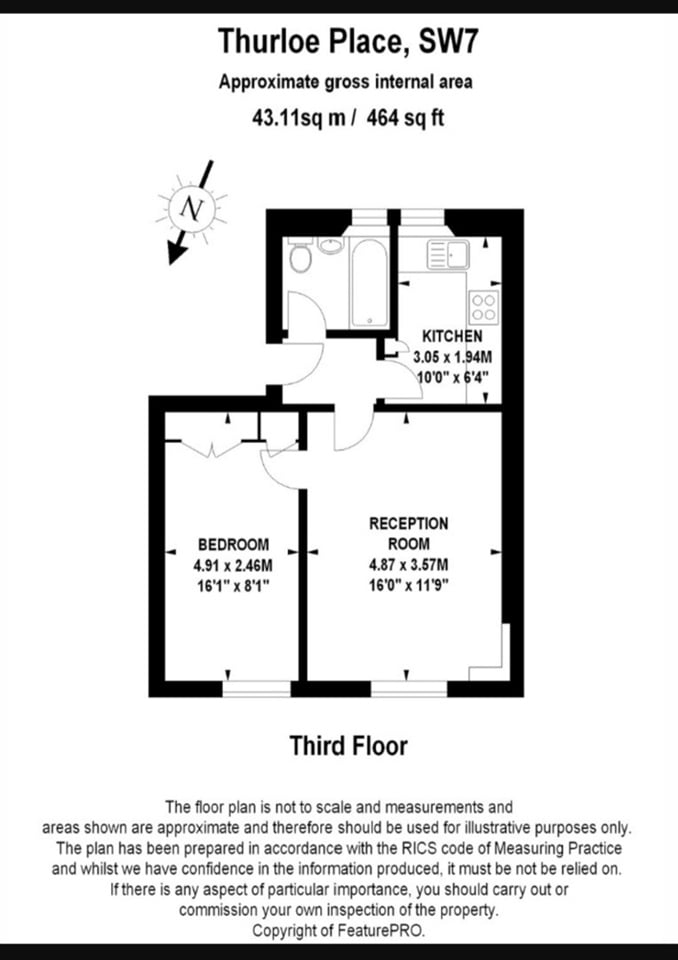 Additional image 11 of 1 Bed Flat, Thurloe Place, SW7, N1 7GU