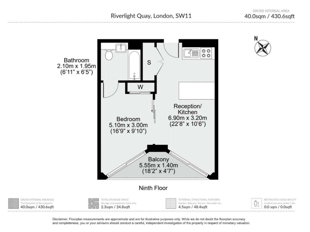 Additional image 2 of Studio Flat, Riverlight Quay, SW11, N1 7GU
