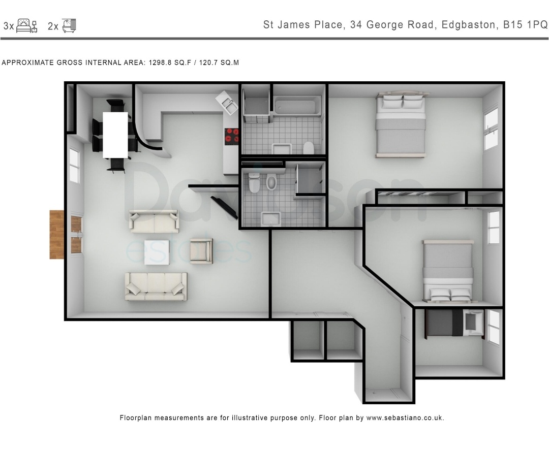 Additional image 17 of 3 Bed Flat, St. James Place, B15, N1 7GU