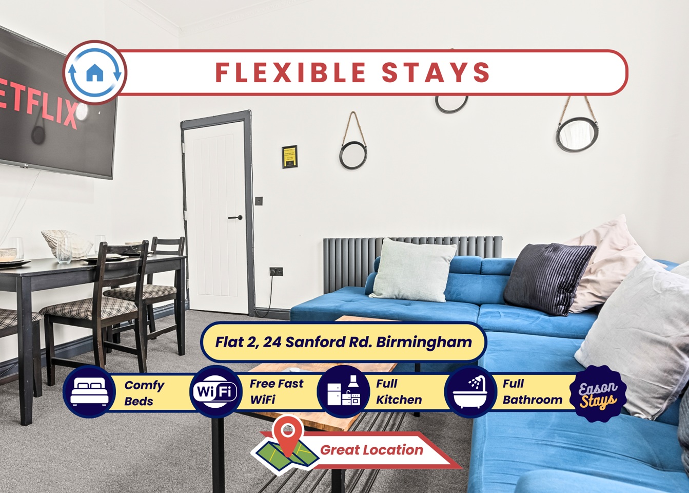 2 Bed Flat, Sandford Road, B13, N1 7GU