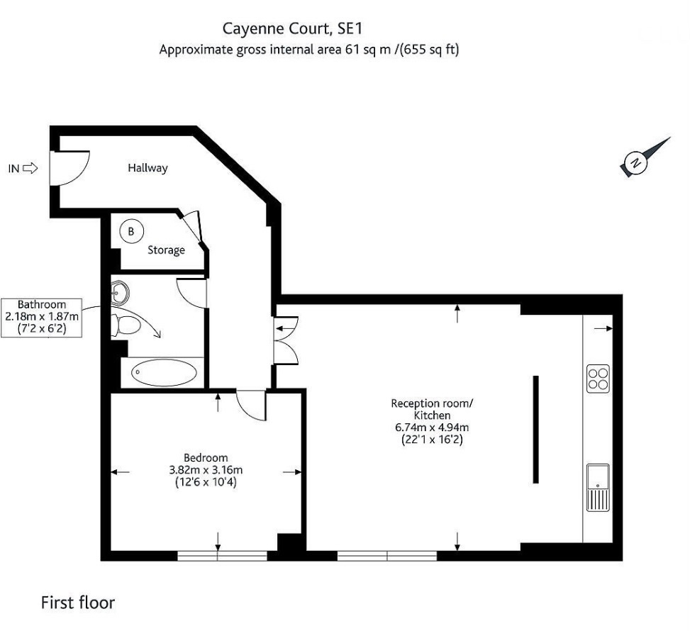 Additional image 7 of 1 Bed Flat, Ginger Apartments, SE1, N1 7GU