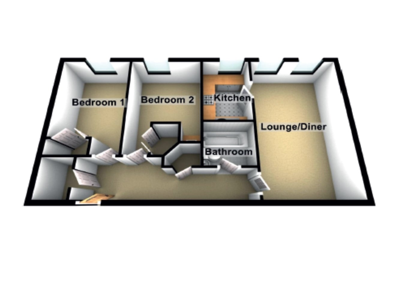 Additional image 2 of 2 Bed Flat, Dalhousie Court, G4, N1 7GU