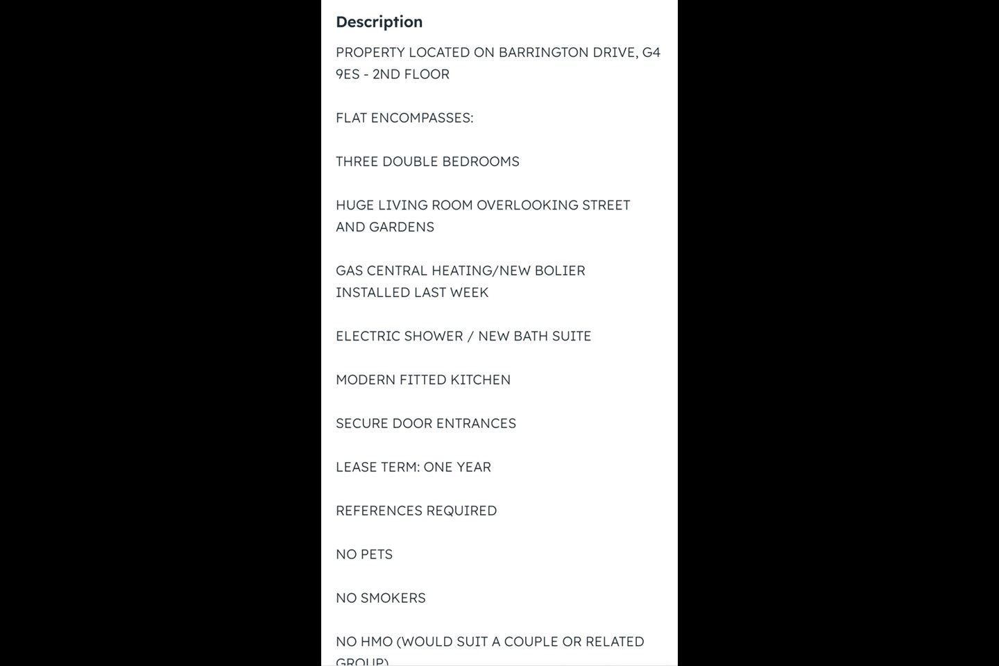 Additional image 6 of 3 Bed Flat, Barrington Drive, G4, N1 7GU