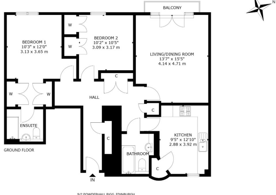 Additional image 2 of 2 Bed Flat, Powderhall Rigg, EH7, N1 7GU