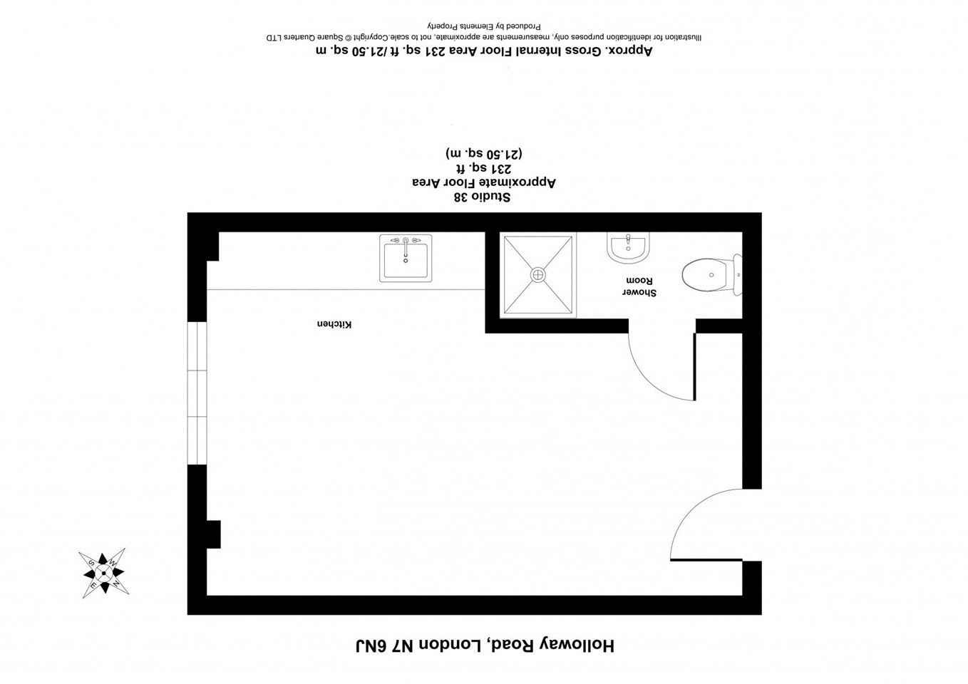 Studio Flat, London, N7, N1 7GU photo 4