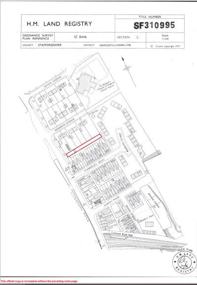 Additional image 2 of Land for saleLand To The Rear Of 1-13, Kimberley Road, Newcastle Under Lyme, Staffordshire ST5