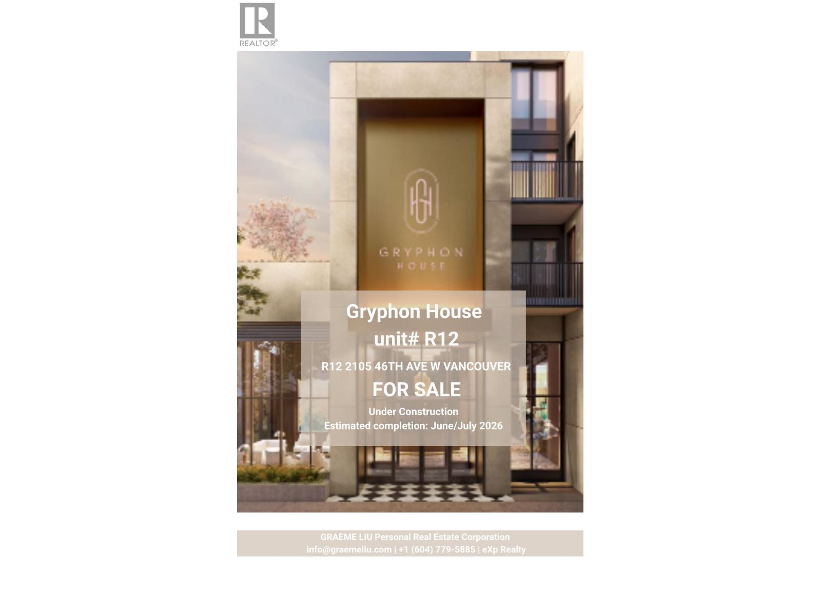R12-2105 46th Avenue West, Vancouver, BC, V6M0E8