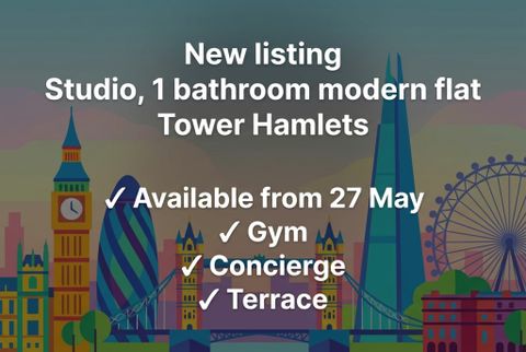 Harbour Way, London E14, Studio to rent