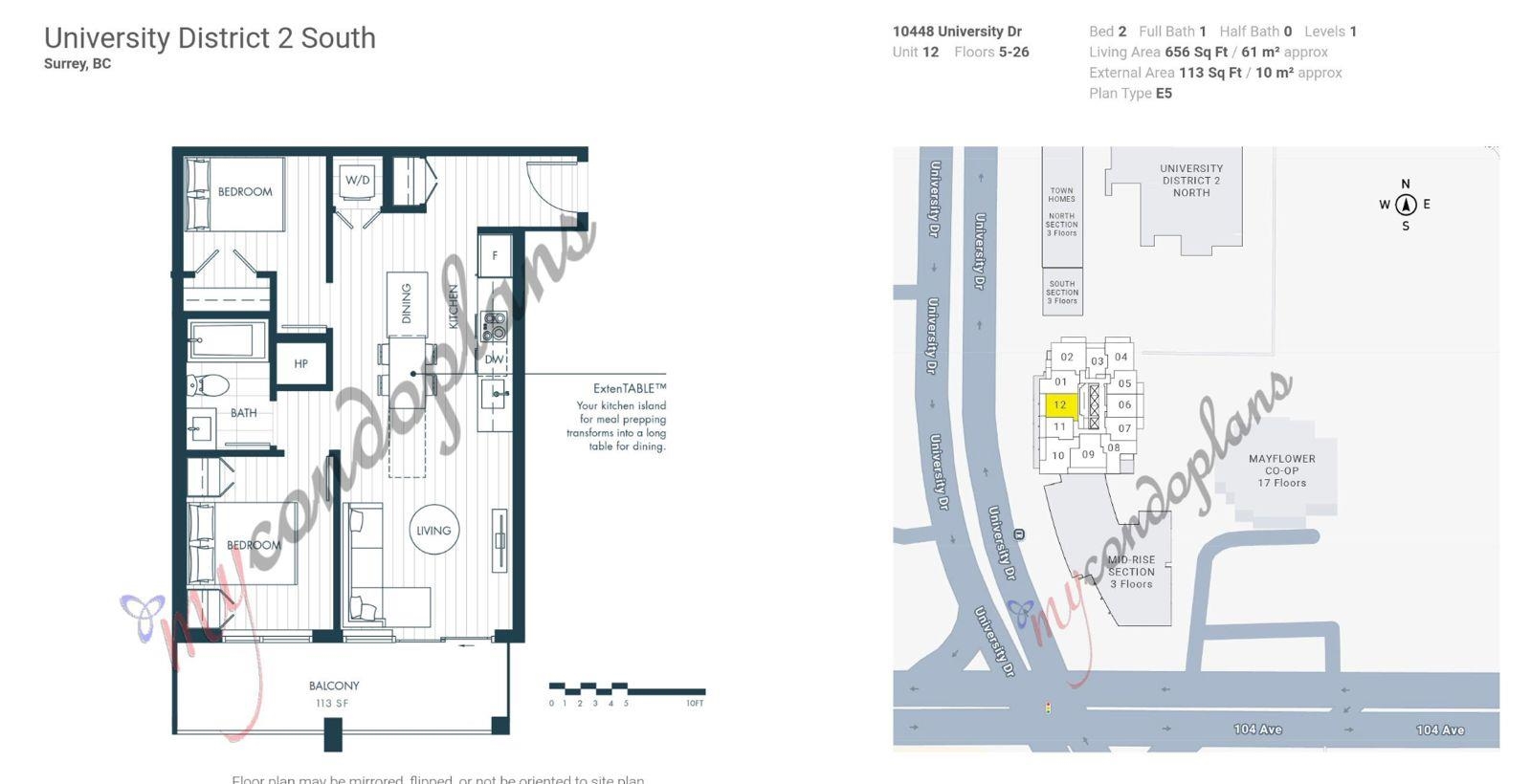 Additional image 2 of 1712-10448 University Drive, Surrey, BC, V3T 0S7