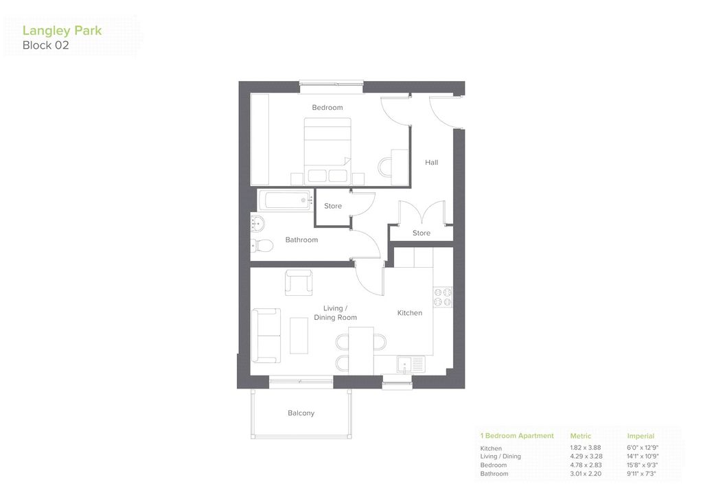 Additional image 2 of 1 bed flat for saleLangley Park, Chippenham, Wiltshire SN15