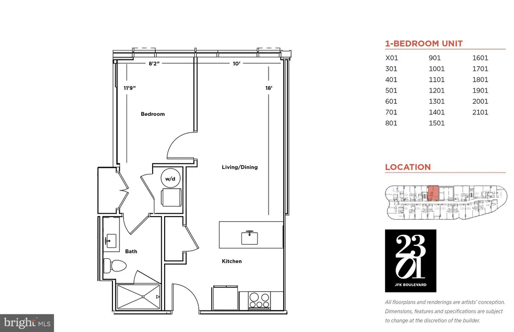 2301 John F Kennedy Boulevard Unit 509, Philadelphia, PA 19103