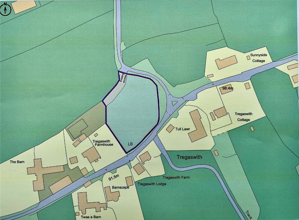 Land for saleTregaswith Farmhouse, Tregaswith, Newquay, Cornwall TR8