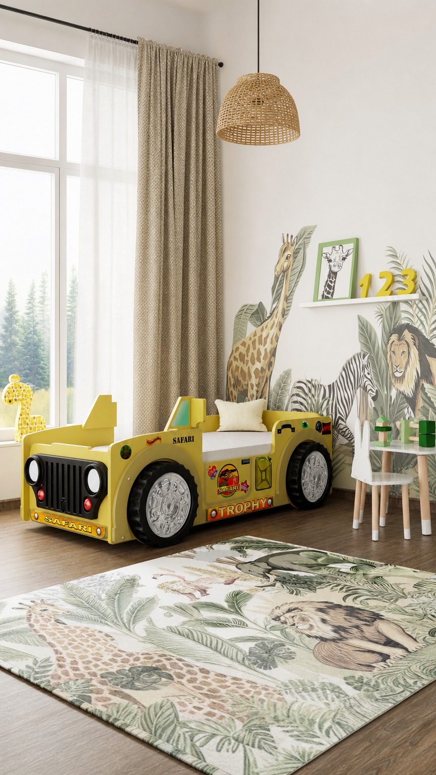 Kinderbett Jeepi Safari mit Lattenrost & Matratze 90x190
