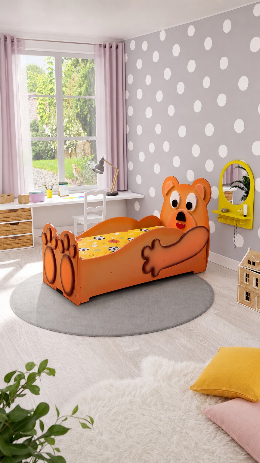 Bären Kinderbett inkl. Matratze & Rost