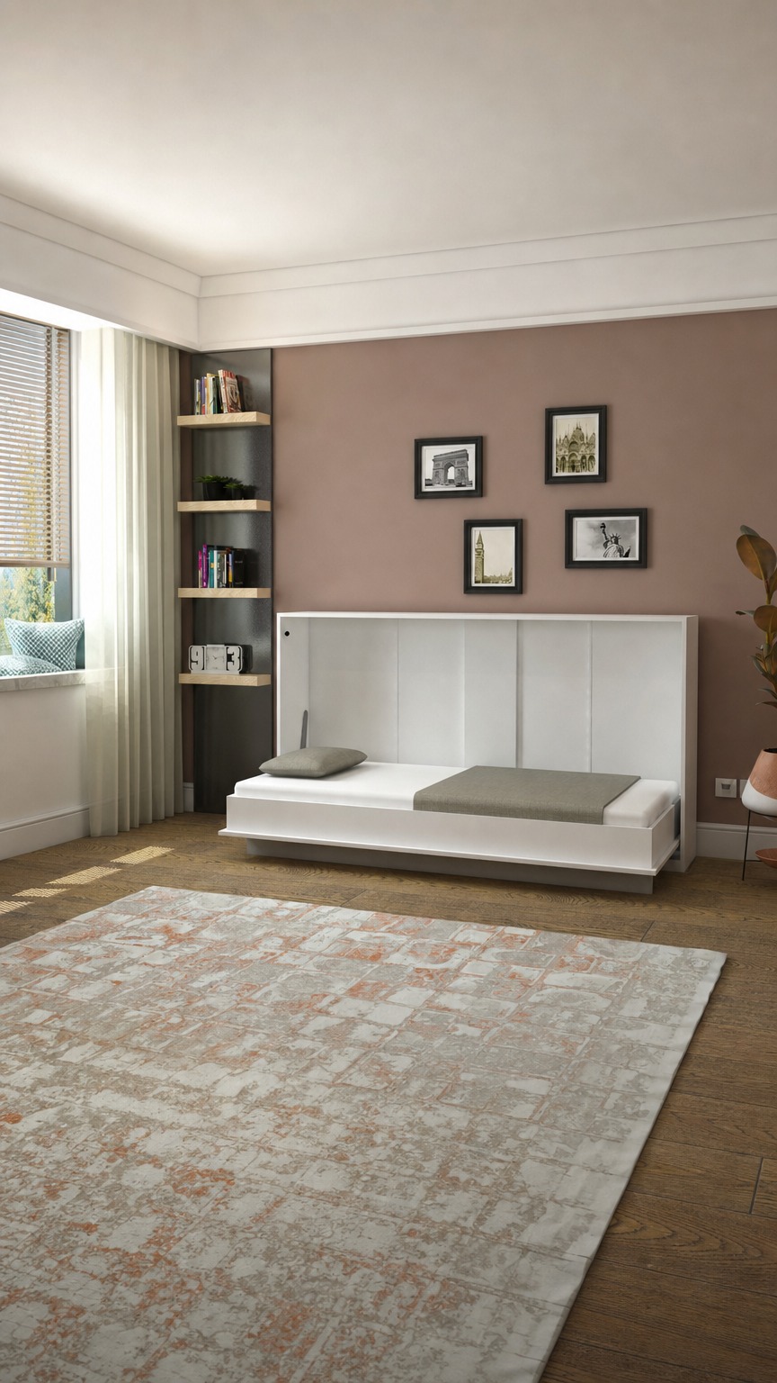 Wandklappbett Primer Life 90x200, Weiß