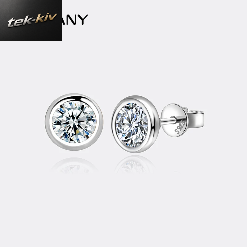 PERFANY 0,3-1CT Moissanit Ohrringe Für Frauen S925 Reinem Silber Blase Runde Labor Diamant Ohrringe Modische Schmuck
