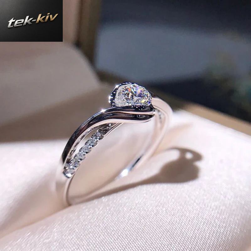 Huitan Exquisiter Silberfarbener Ring Mit Weißem Zirkonia, Modische, Vielseitige Accessoires Für Frauen, Hochwertiger Neuer Schmuck