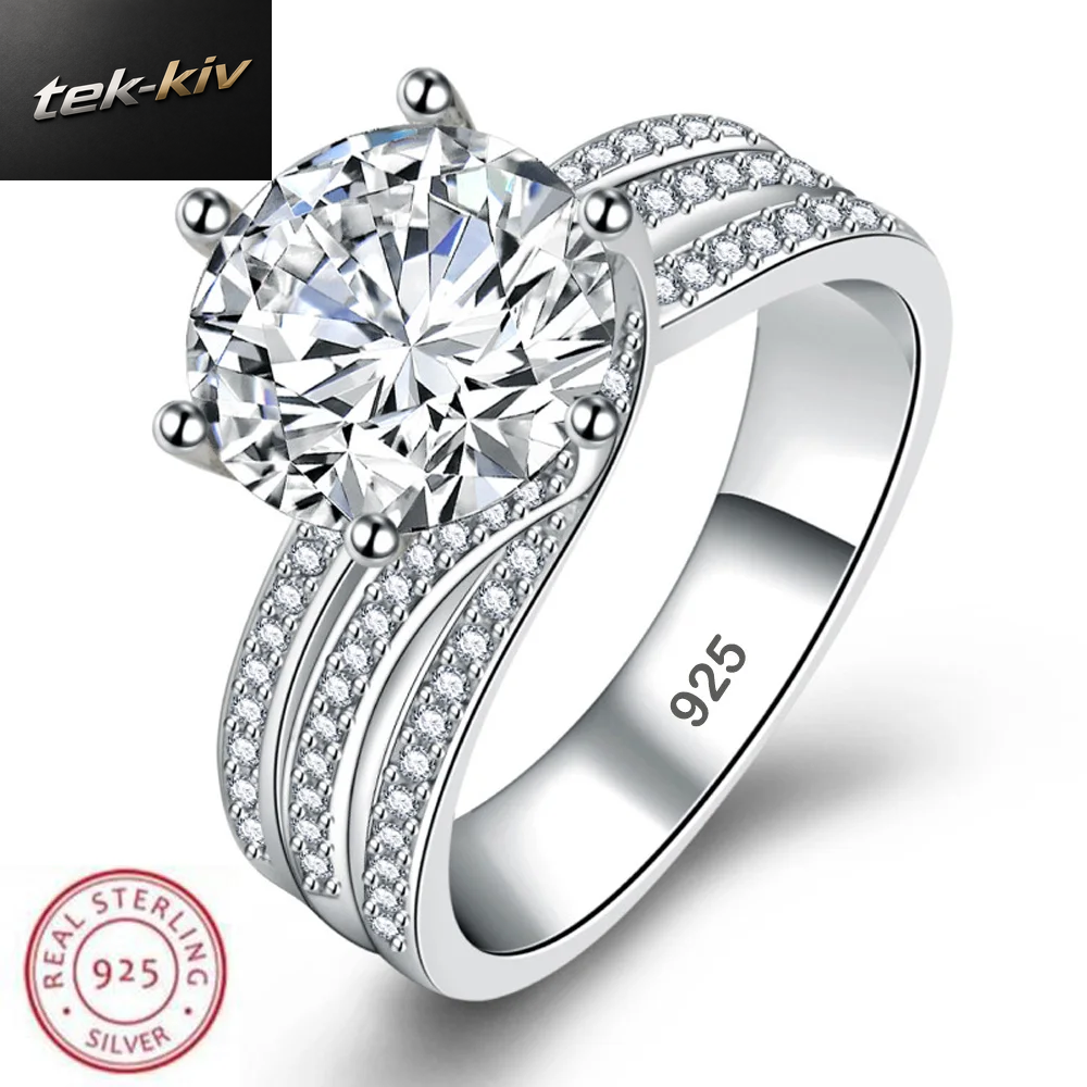 Neuer Ring Aus 925Er-Sterlingsilber, 5A-Zirkon, Luxuriös, Hochwertig, Für Damen Und Herren, Hochzeit, Edler Schmuck, Accessoires, Party-Geschenk, Mode