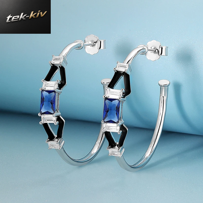 Laya Silber Ohrringe Für Frauen 925 Sterling Silber Zarten Original Unregelmäßige Geometrische Серьги Feine Schmuck Handgemachte Emaille