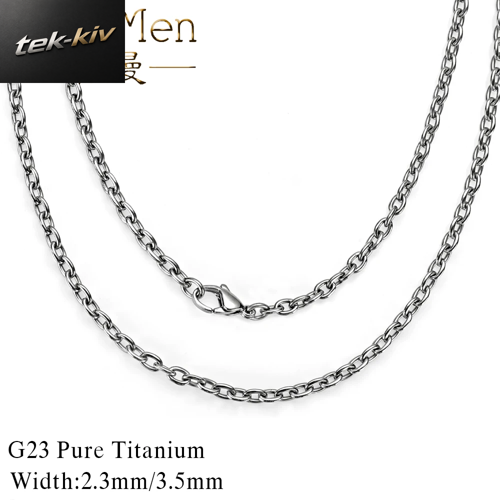 Herren Damen Titan Rolo Kabel Kette Halskette Nicht Trüben Leichte Hypo Allergene Halsreif 22 " - 24" (2,3Mm, 3Mm, 3,5Mm Breit)