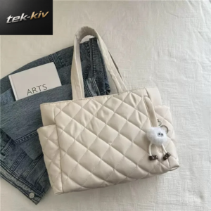 Baumwolltasche Rhombus, Große Damen-Handtasche, Einkaufstasche, Vielseitige Umhängetasche, Grenzüberschreitend