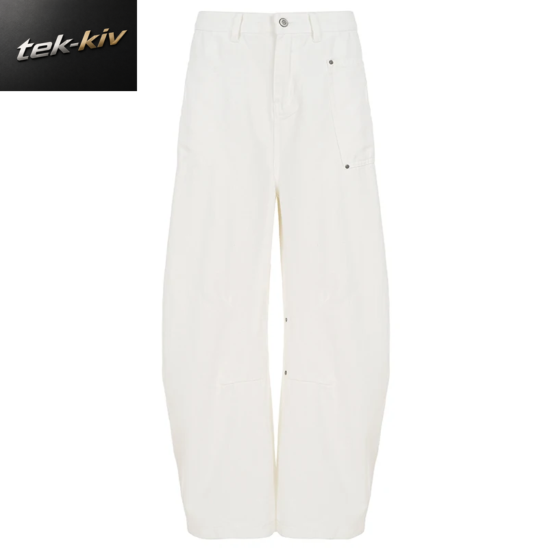 SUCHCUTE Weiße Streetwear-Jeans Mit Weitem Bein Für Damen, Schicke Y2K-Jeans Mit Niedriger Taille, Harajuku, Lockere Passform, Lässige Hose