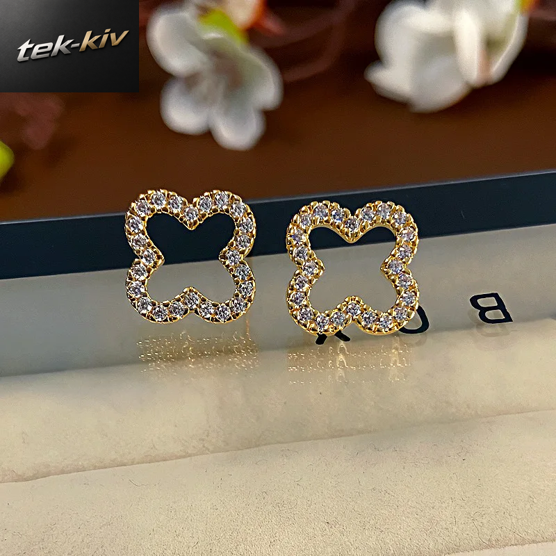 Neue Einfache Hohle Vierblättrige Kleeblatt-Ohrringe Für Frauen, 2025, Trend-Schmuck, Geschenk Für Sie