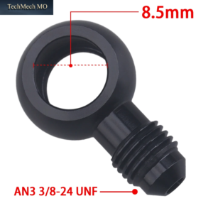Schwarzer Aluminium-Banjo-Adapter, Passend Für 10An-Stecker, Flare AN3, AN4, AN6, AN8, AN10 Auf 12 Mm, 14 Mm, 16 Mm, Banjo-Loch Für Kraftstoff- Und Bremssysteme