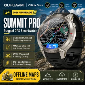 2026 Militärische Satelliten-Offline-Karten-Gps-Smartwatch Für Herren 1,43'' AMOLED Bluetooth-Anruf Kompass 5ATM Wasserdicht 170+ Sportarten Smartwatch