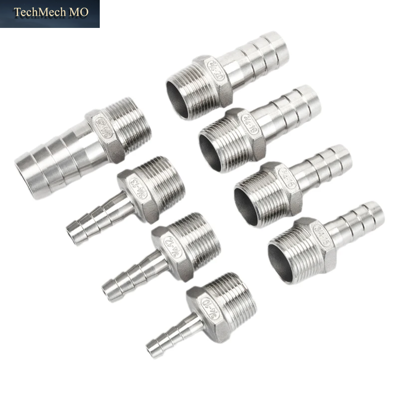 Schlauchanschluss Aus 304 Edelstahl, 1/8' 1/4' 3/8' 1/2' BSP Außengewinde, Rohrfitting, Pagodenverbinder, Kupplung, Endstück
