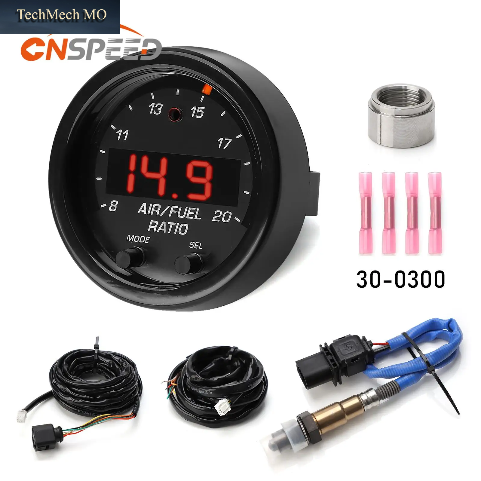 Auto O2 Luft Kraftstoff Verhältnis Breitband Gauge Kit Für 30-0300 X-Serie AFR Breitband LSU 4,9 Lambda Meter Sauerstoff Sensor Controller Gauge