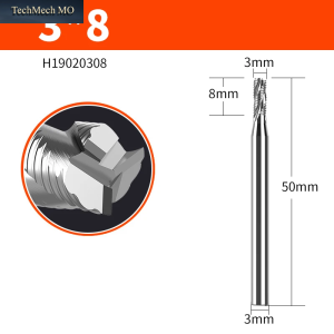 HUHAO HRC55 Wellenfräser Für Aluminium CNC 3-Schneidfräser Hartmetall-Fräser Mit Verlängerter Klinge 50Mm 75Mm 100Mm Router-Bit