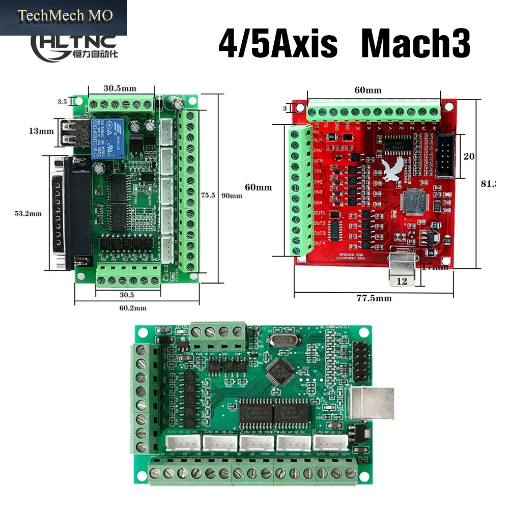 HLTNC Cnc-Steuerung MACH3 System 4-Achsen USB / 5-Achsen DB25 LPT Bewegungskarte 100Khz Treiberplatine Für Drehmaschine Fräsmaschine Router