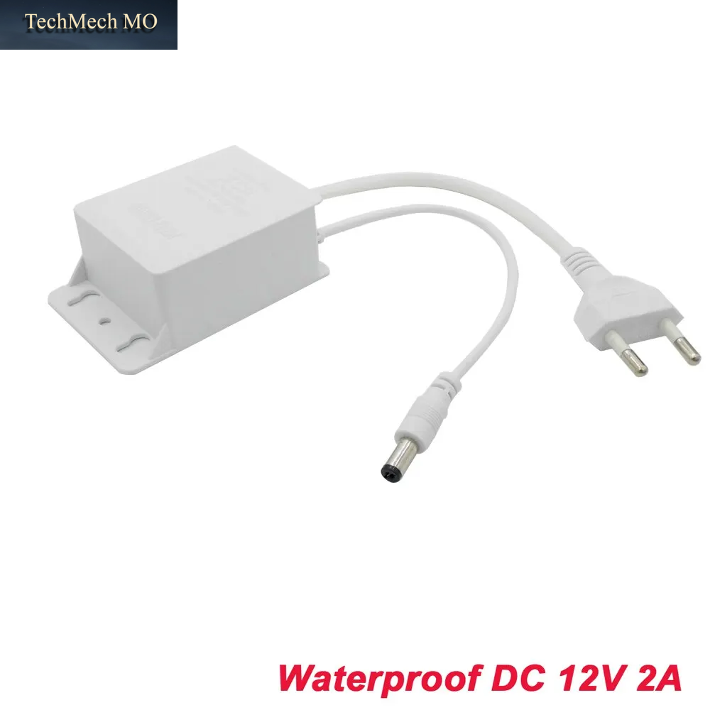 Dc12V 2A Wasserdichte Eu-Netzteil Für Cctv-Sicherheits Überwachungs Kameras Ahd Camera Nvr Dvr Eingang Ac100V-240V 5,5Mm * 2,1Mm