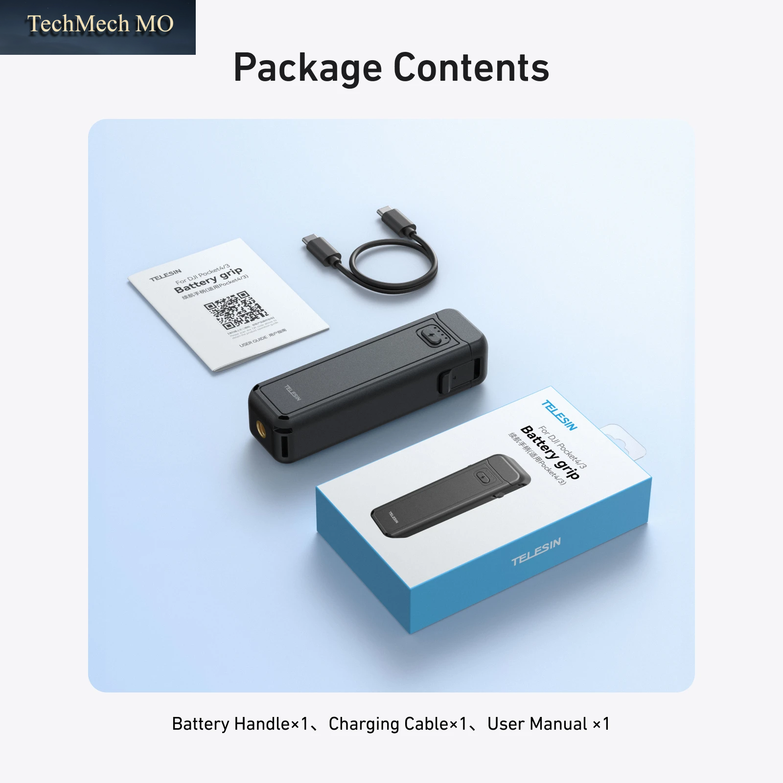 TELESIN 5000Mah Akku-Handgriff Für DJI OSMO Pocket 4 3 Kamera Handgriffhalterung Powerbank Kabelloses Laden Für Pocket 4 3
